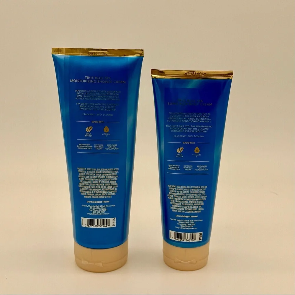 Bath & Body Works True Blue Spa Super Rich Body Cream & Shower Cream NWT